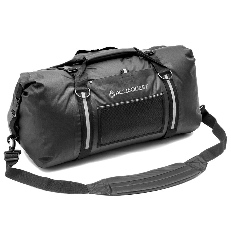 AquaQuest White Water Duffel - 100% Waterproof, Heavy Duty, Versatile, Comfortable - Durable Protective Dry Bag for Travel, Sport, Motorcycle, Boat, Fishing - 50 L, Black - Image 1